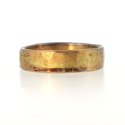 Green Gold Flat Ribbon Ring