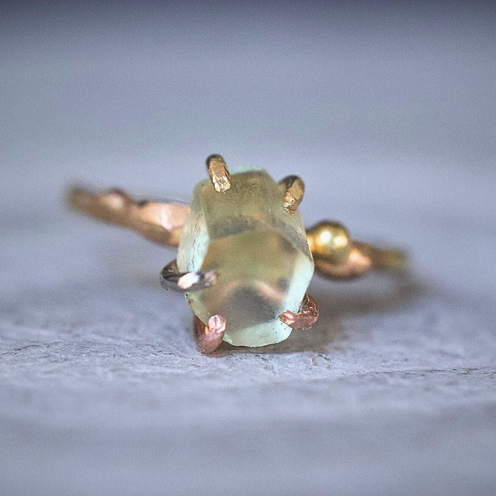 Heliodor Small Stone Ring on a Yellow Gold Band