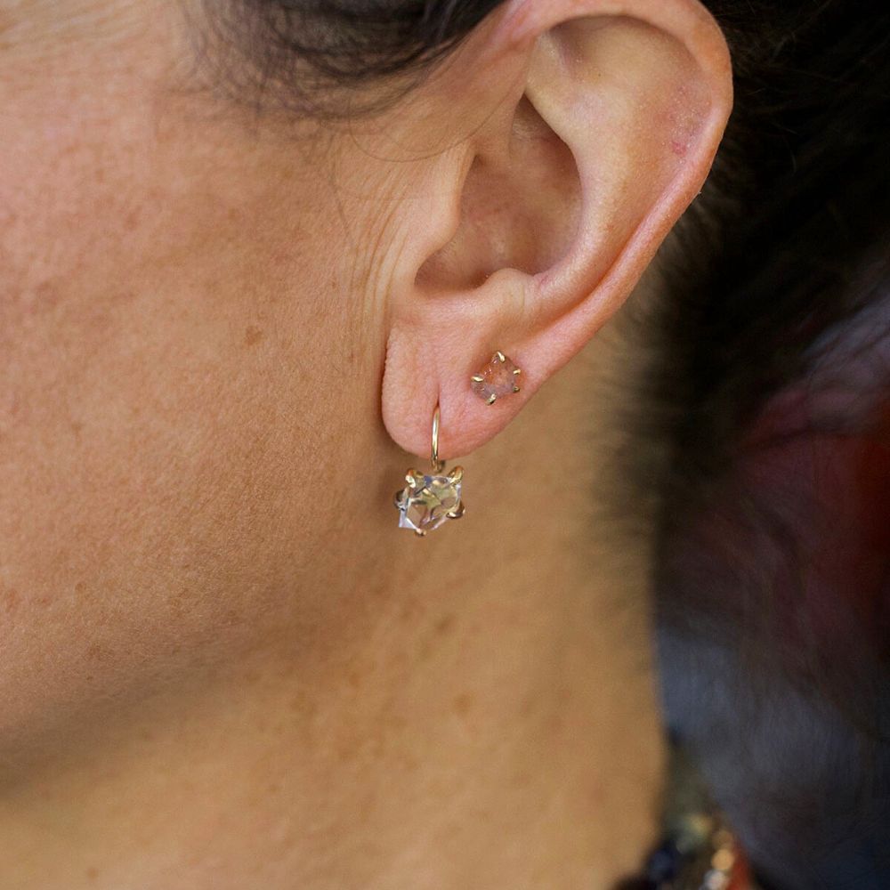 Herkimer Quartz Hook Earrings
