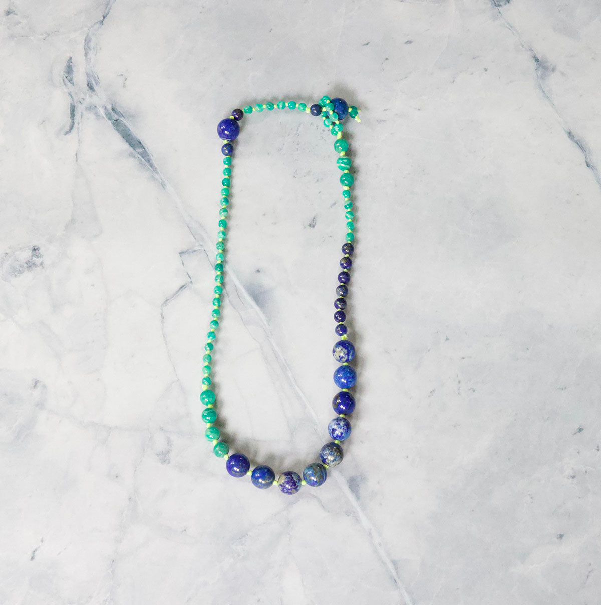 Lapis and Amazonite  Lariat 20 Inches