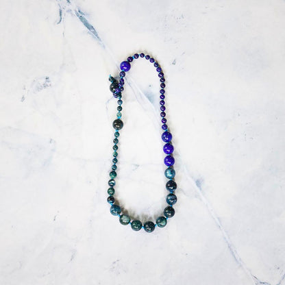 Lapis and Rickterite Lariat 18 inches