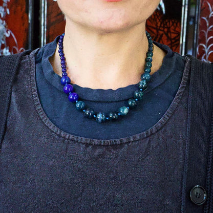 Lapis and Rickterite Lariat 18 inches