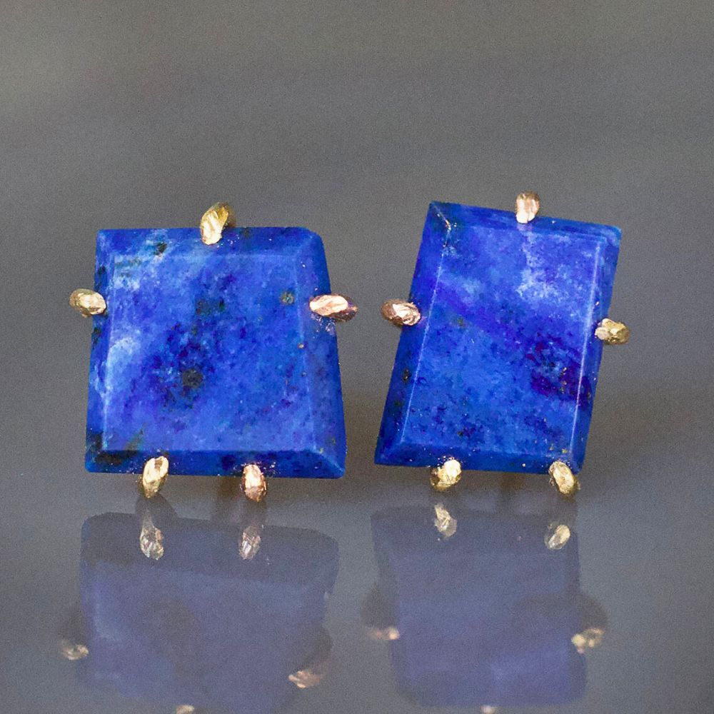 Lapis Large Stone Studs