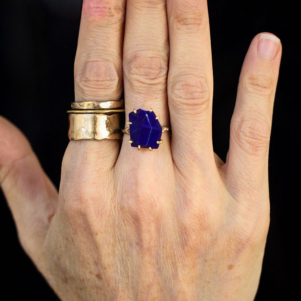 Lapis Large Stone Ring