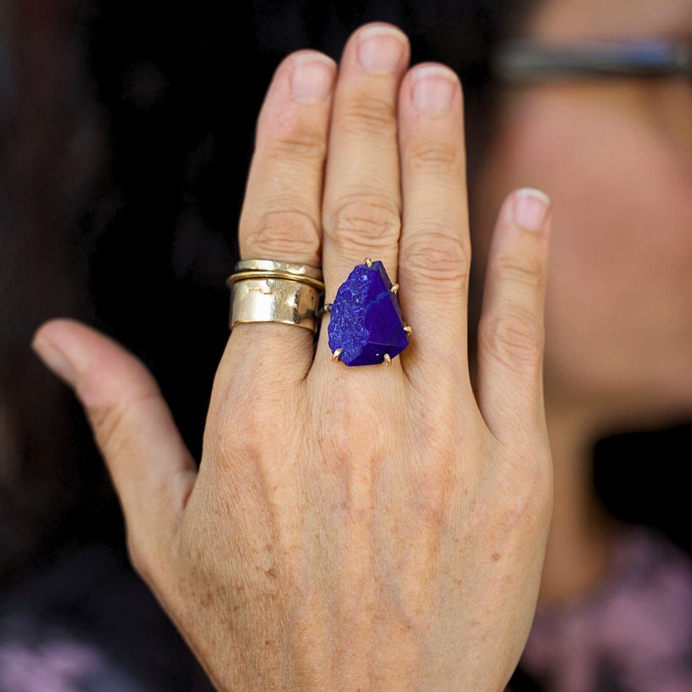 Lapis Large Stone Ring