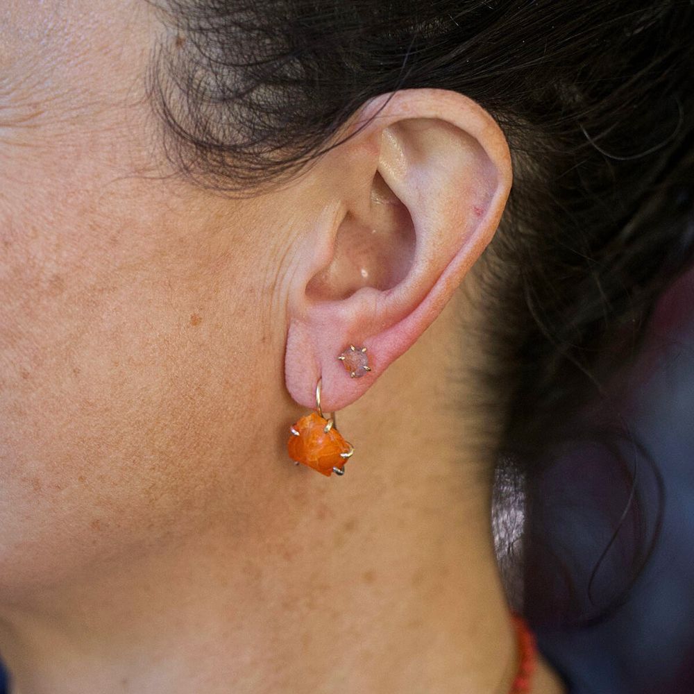 Mexican Fire Opal Hook Earrings
