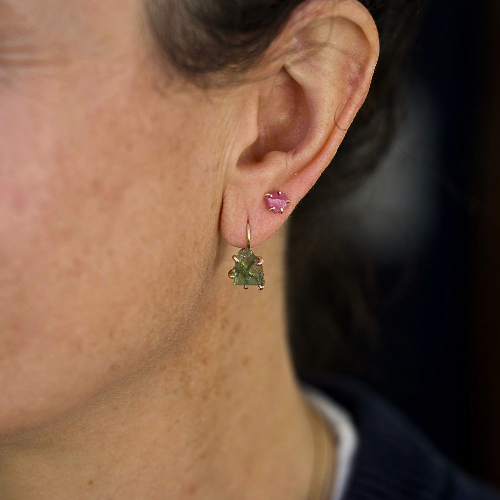 Moldavite Hook Earrings