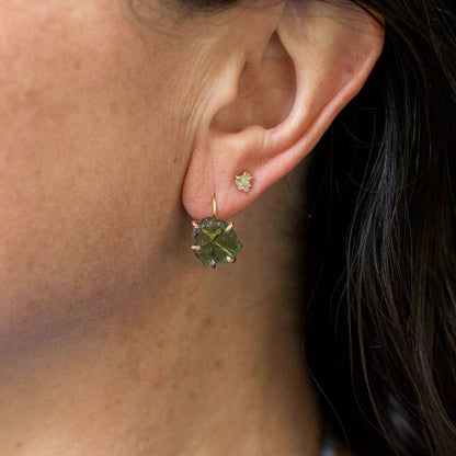 Moldavite Hook Earrings