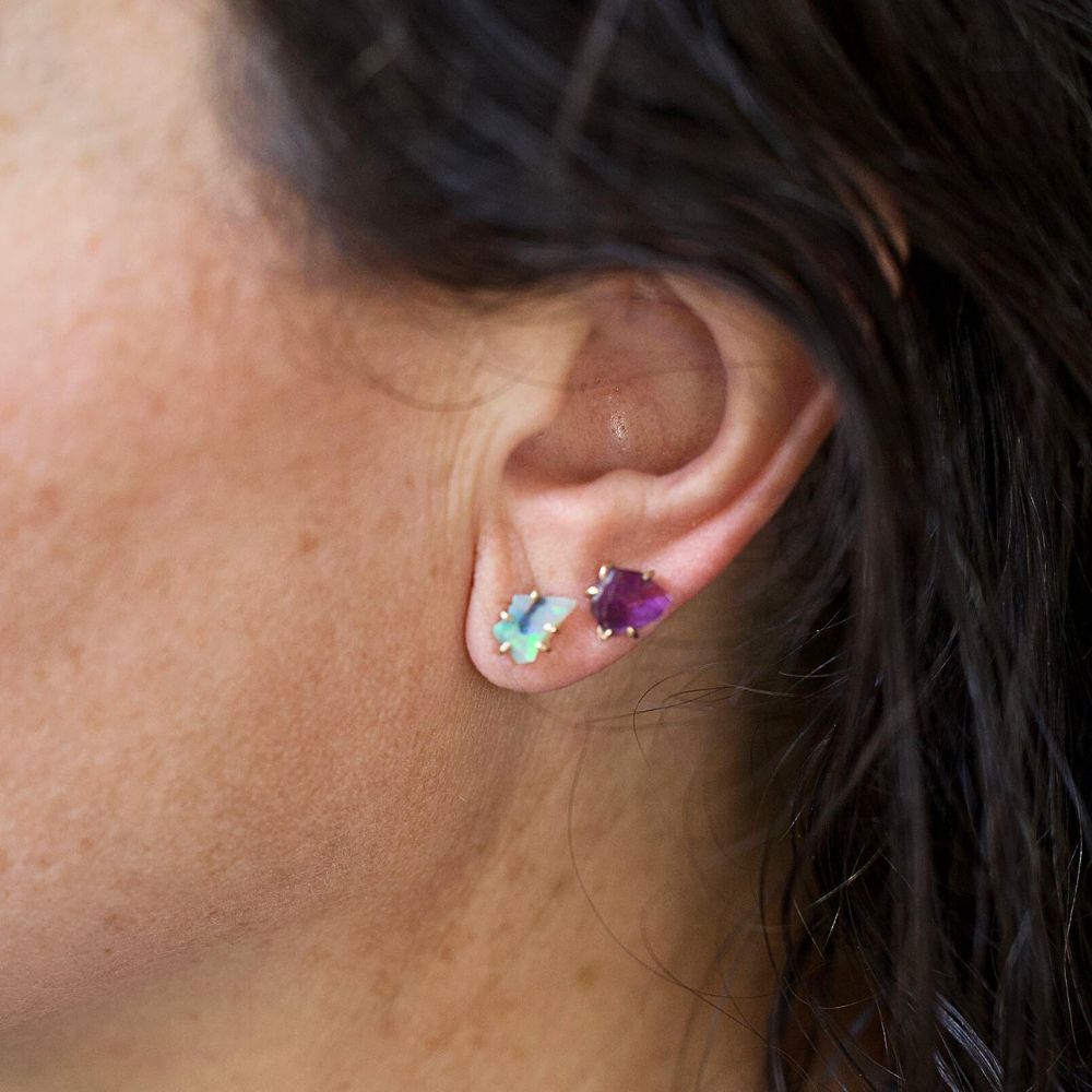 Australian Opal Small Stone Single Stud (