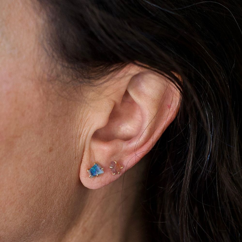 Australian Dark Opal Small Stone Studs