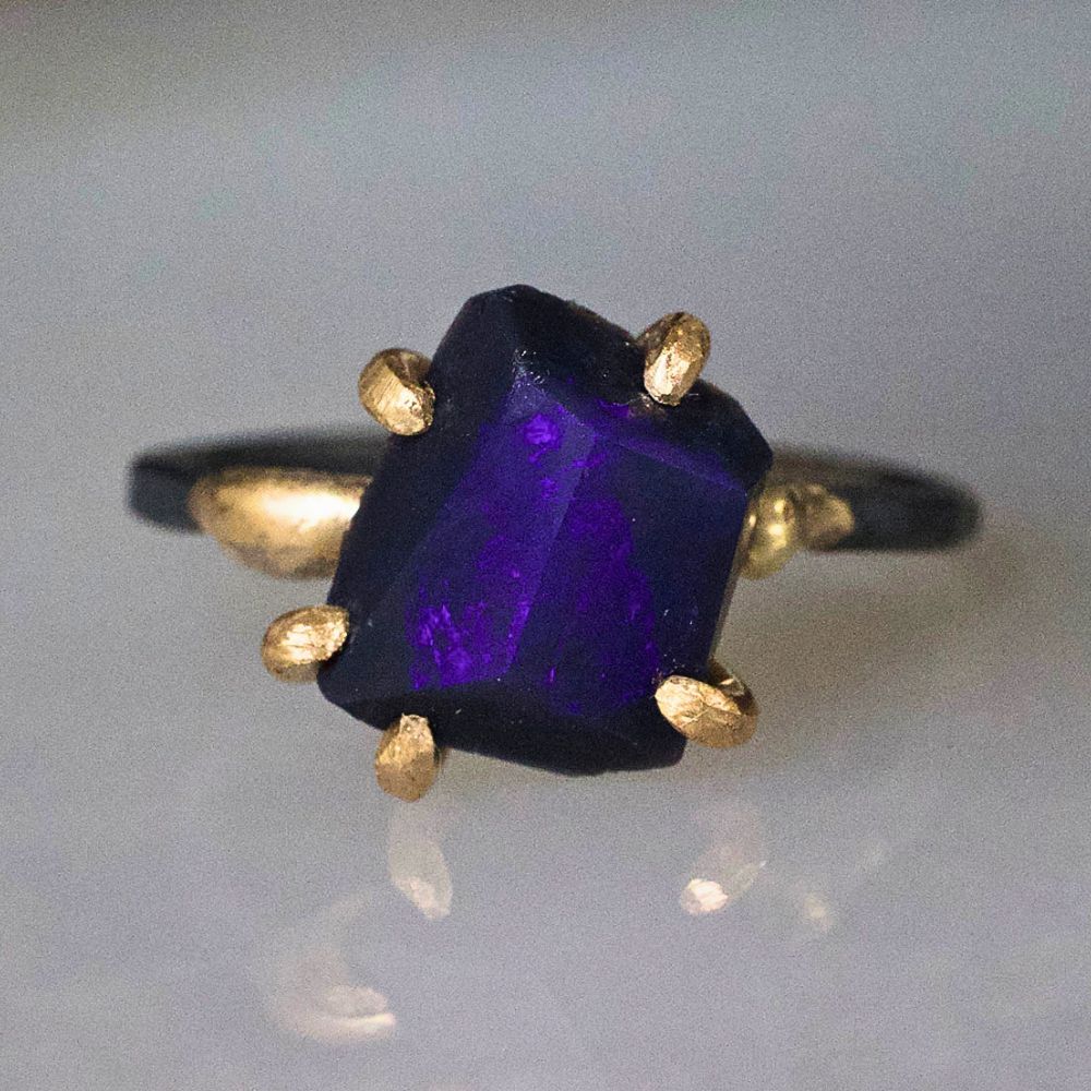 Australian Dark Opal Medium Stone Ring