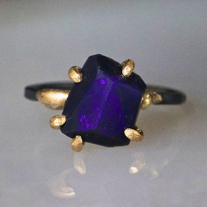 Australian Dark Opal Medium Stone Ring
