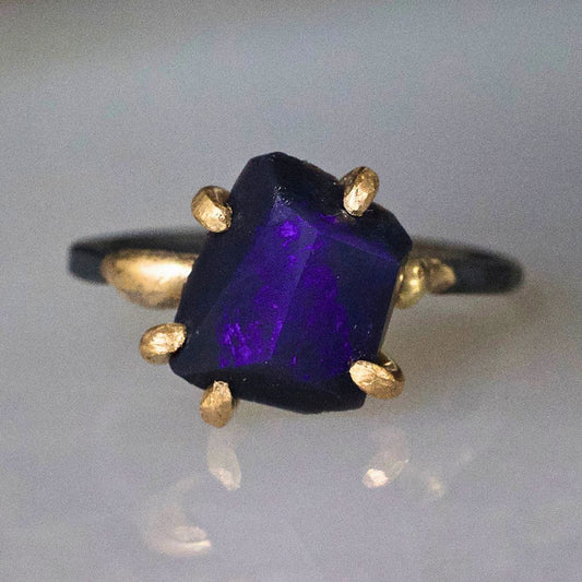 Australian Dark Opal Medium Stone Ring