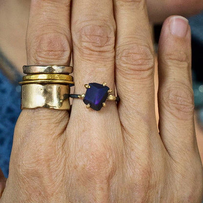 Australian Dark Opal Medium Stone Ring