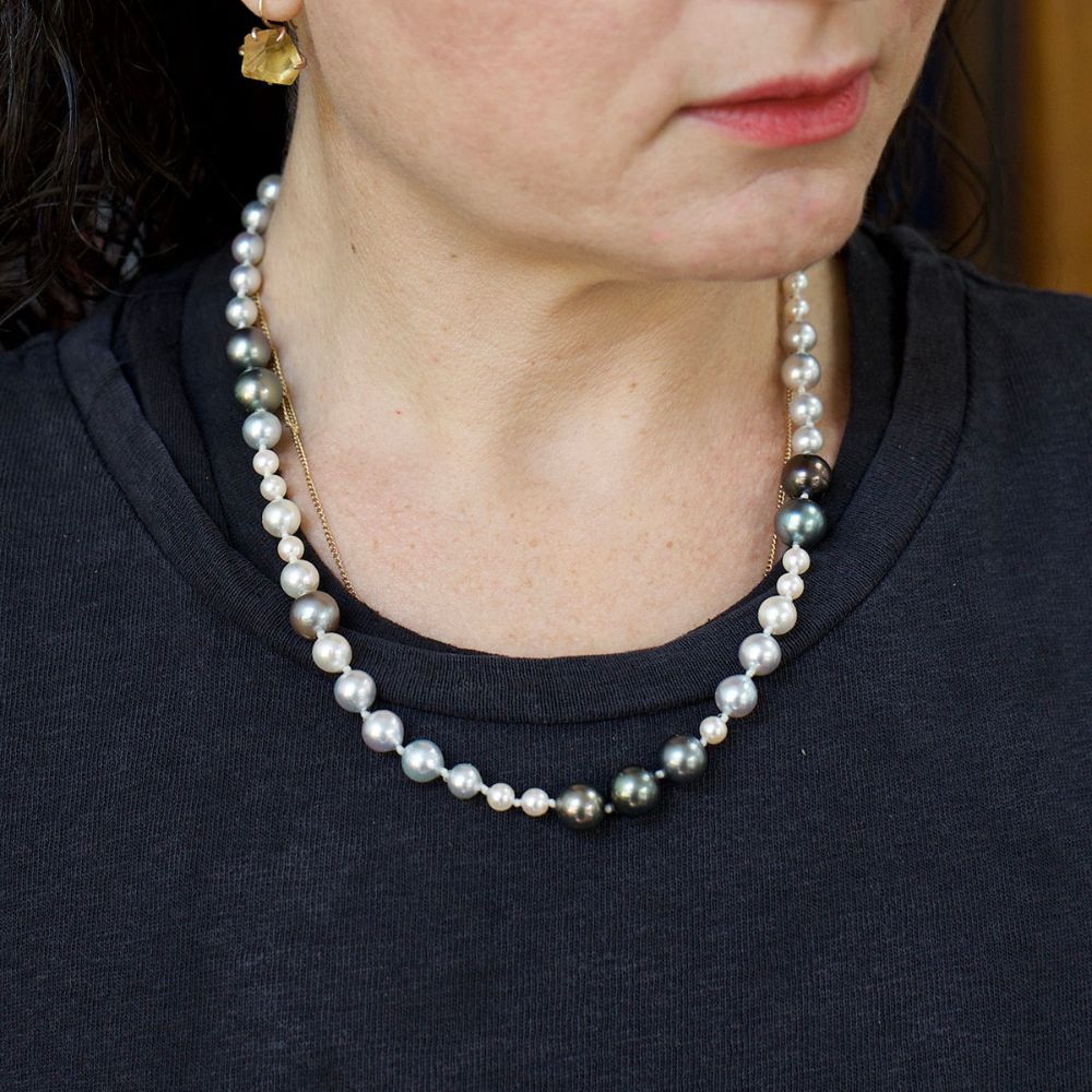 Akoya and Tahitian 20" Cultured Pearl Strand