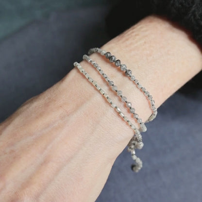 Natural Grey Diamond Lariat