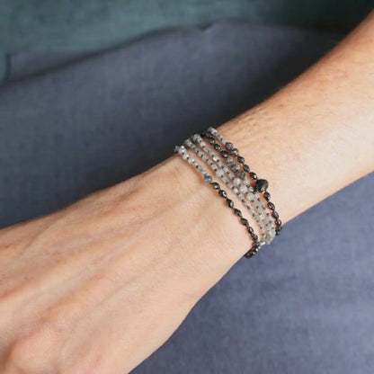 Natural Black and Grey Diamond Lariat
