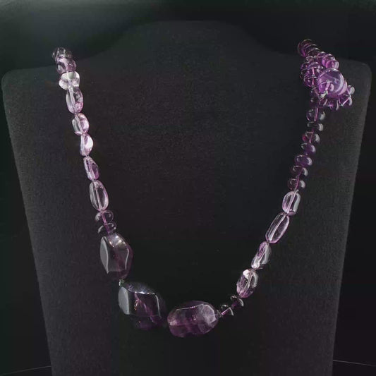 Amethyst and Flourite Lariat