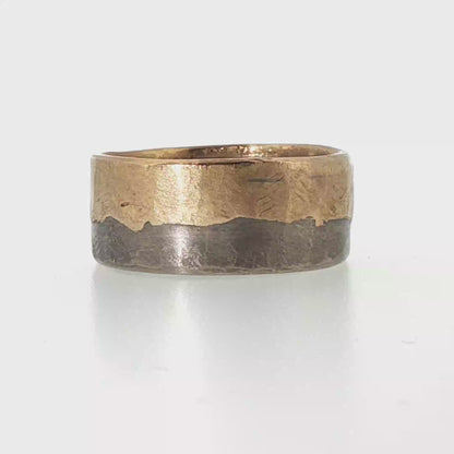 9MM Palladium and Gold Edge Band