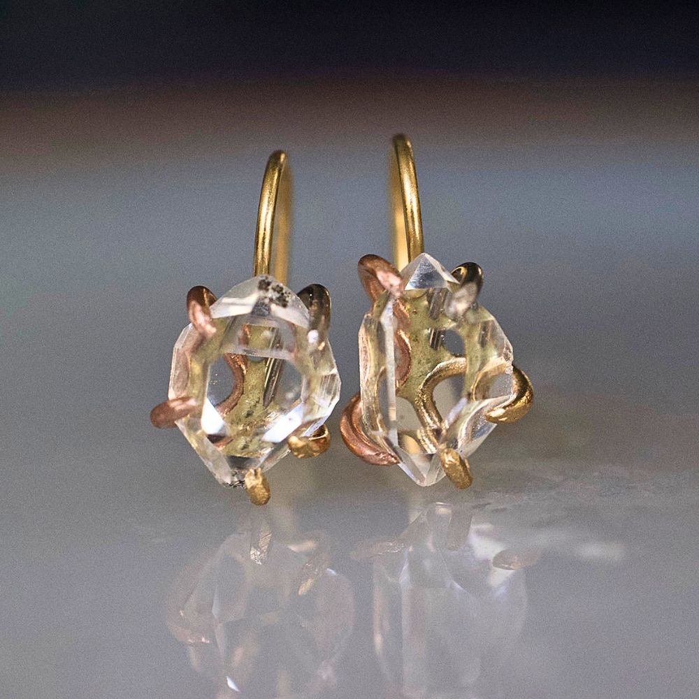 Herkimer Quartz Hook Earrings