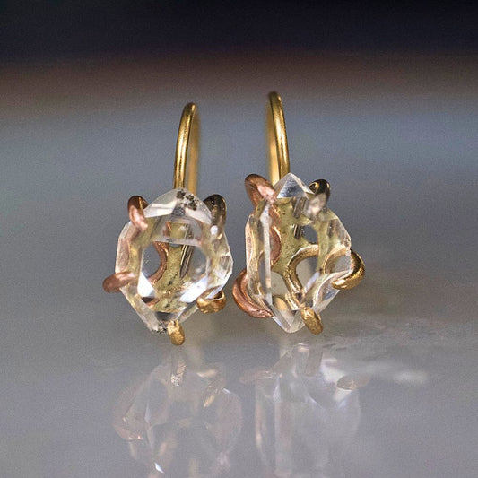 Herkimer Quartz Hook Earrings