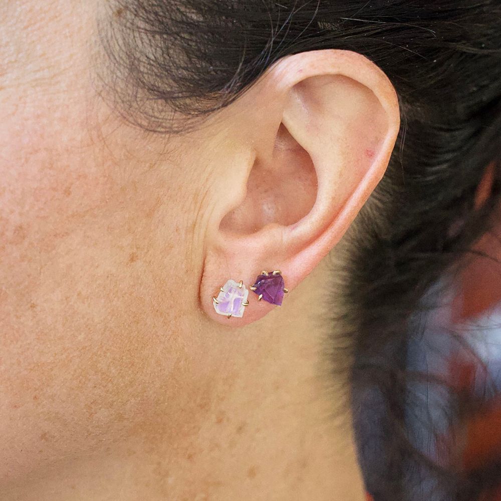 Rainbow Moonstone Medium Stone Single Stud