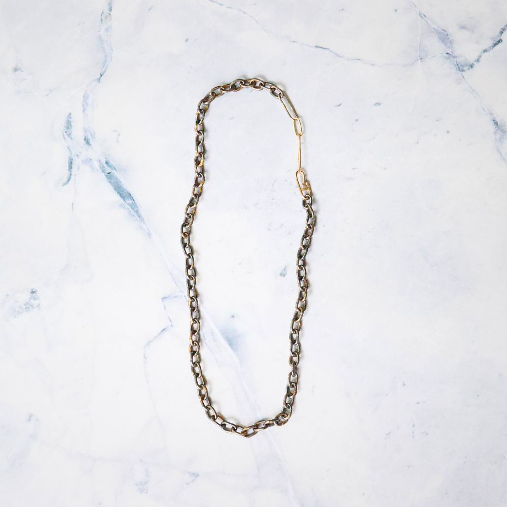 Rolo Silver and Gold Link Chain -20"