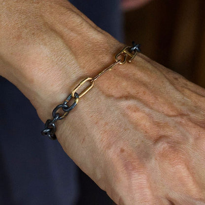 Mixed Metal Rolo Link Bracelet