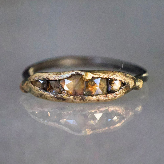 Cognac Rose Cut Diamond Band  01