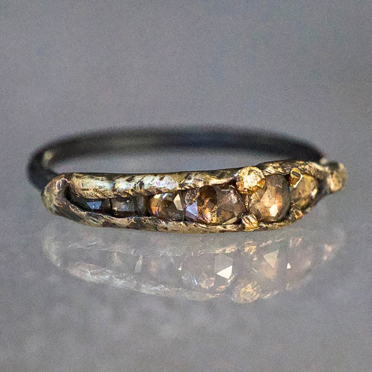 Cognac Rose Cut Diamond Band  02
