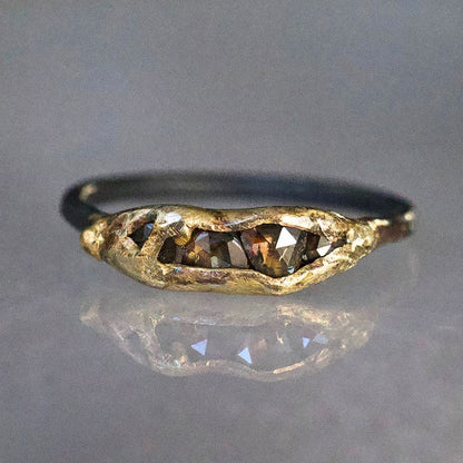 Cognac Rose Cut Diamond Band  03