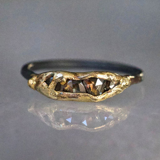 Cognac Rose Cut Diamond Band  03