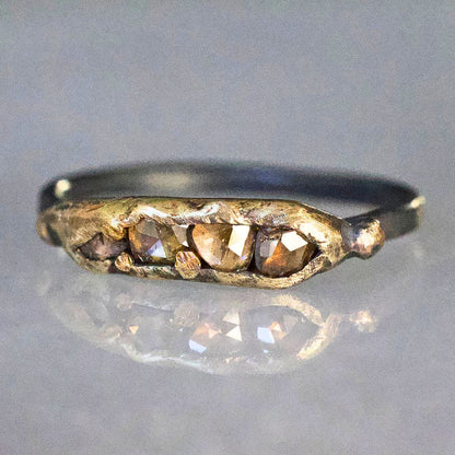 Cognac Rose Cut Diamond Band  04