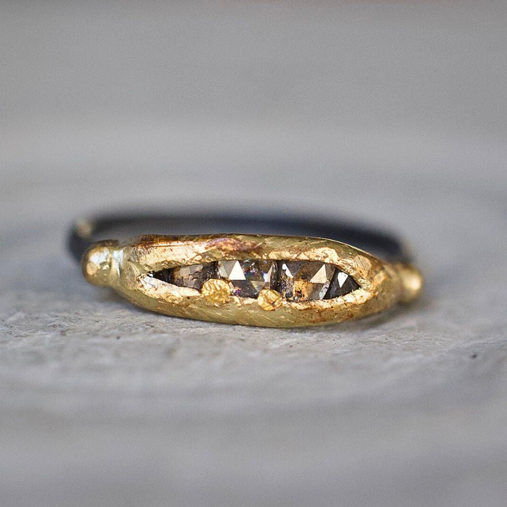 Cognac Rose Cut Diamond Band