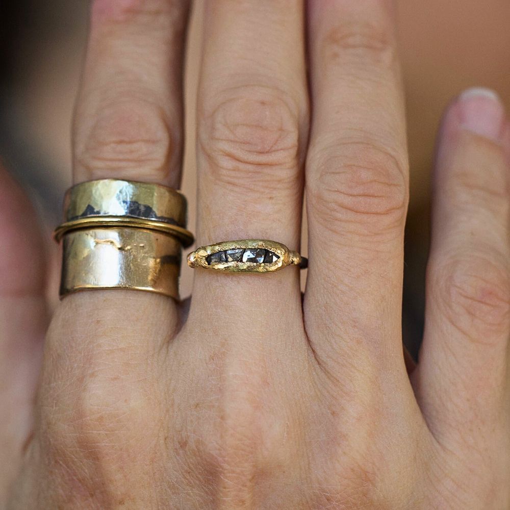 Cognac Rose Cut Diamond Band