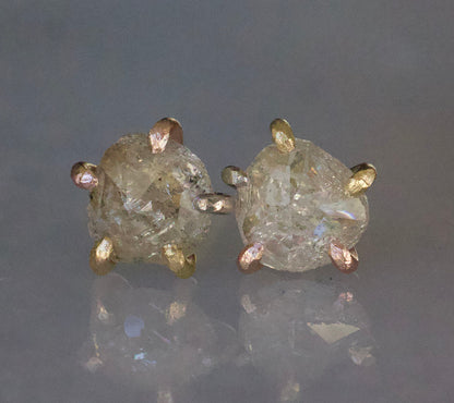 Canadian 2.38ct Rough Cut Diamond Studs