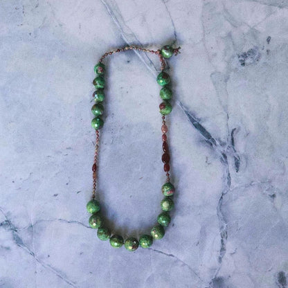 Ruby and Ruby Fuchsite Lariat 20.Inches