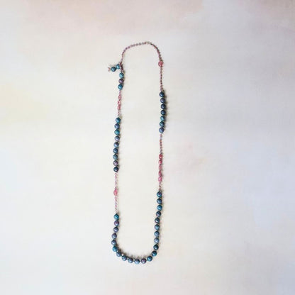 Ruby and Ruby Kyanite Lariat 32 Inches