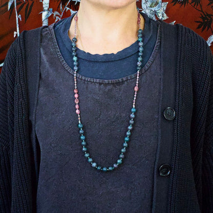 Ruby and Ruby Kyanite Lariat 32 Inches