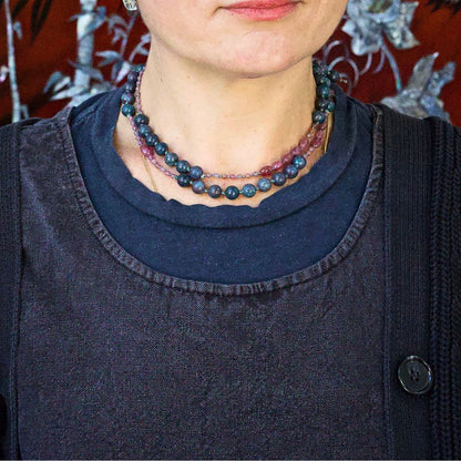 Ruby and Ruby Kyanite Lariat 32 Inches