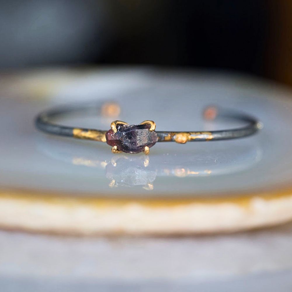 Ruby with Blue Inclusions Cuff
