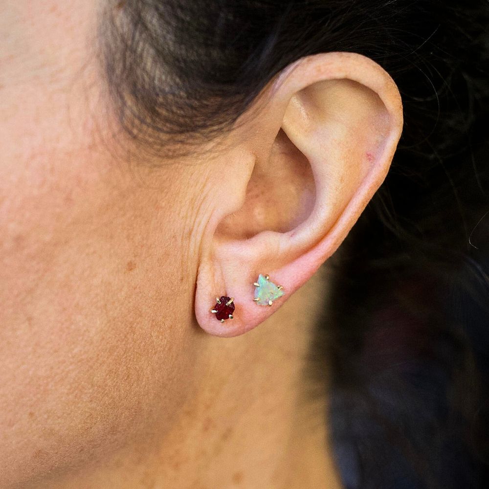 Unheated Tanzanian Exceptional Ruby Extra Small Stone Studs