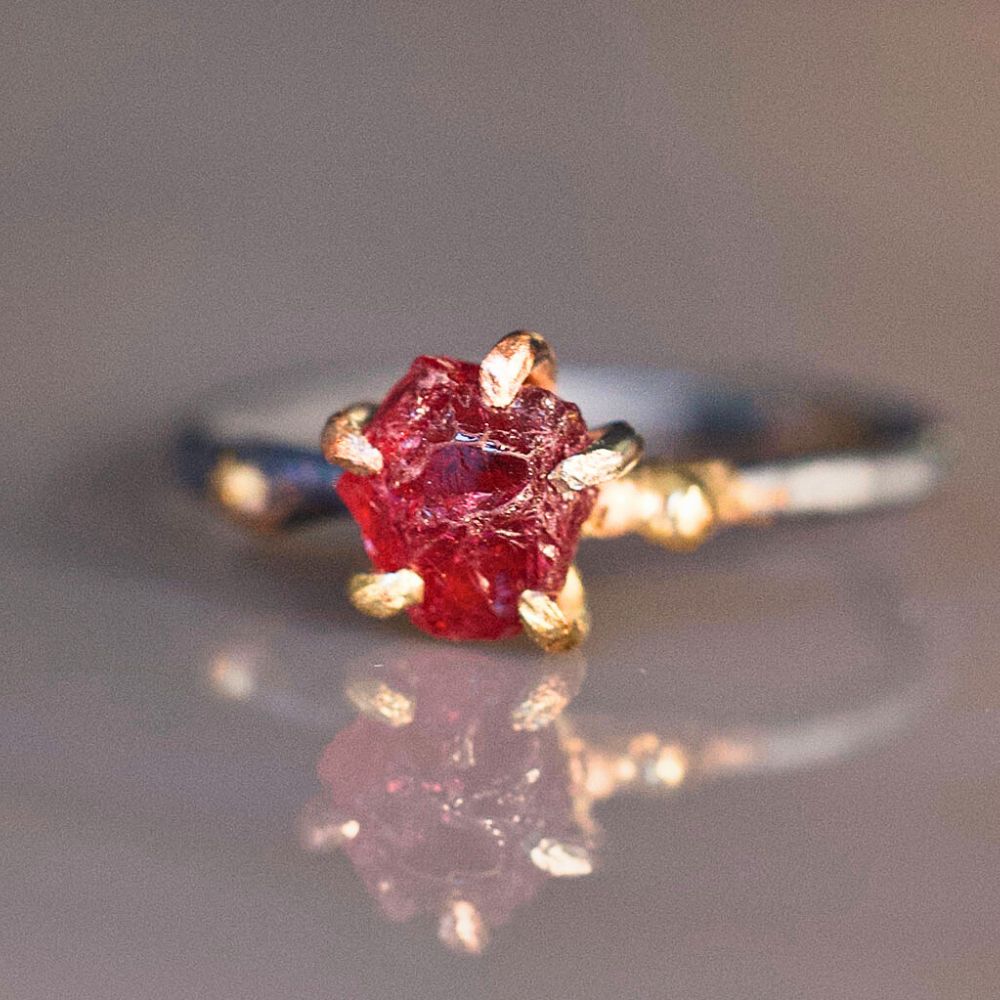 Unheated Tanzanian Exceptional Ruby Small Stone Ring