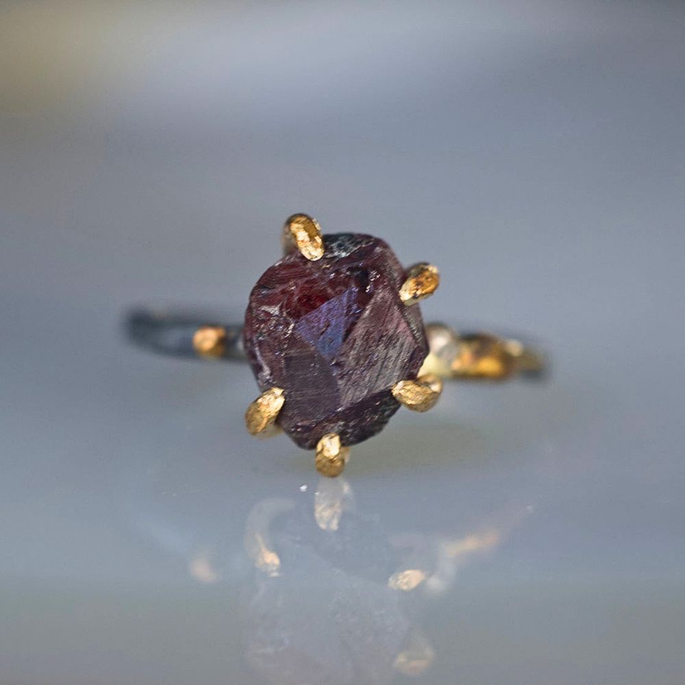 Unheated Tanzanian Ruby Medium Stone Ring