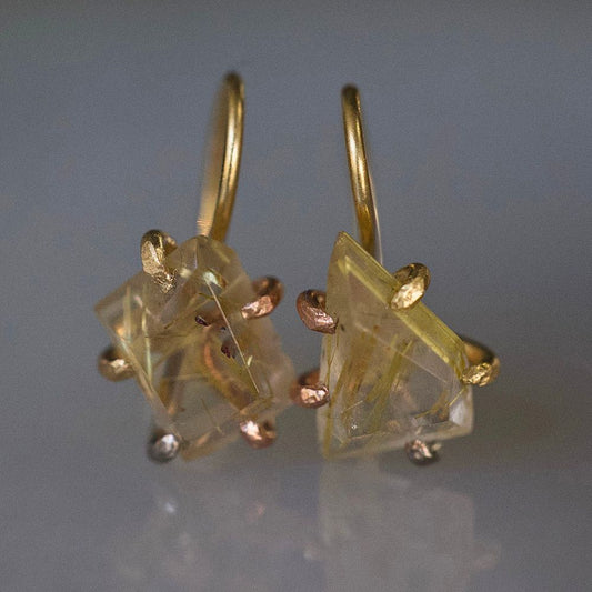 Rutilated Quartz Hook Earrings