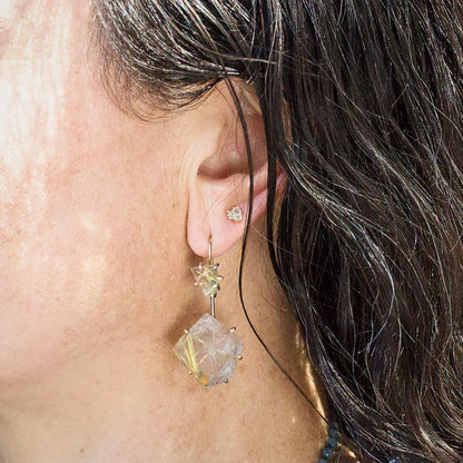 Rutilated Quartz Day to Night Earrings
