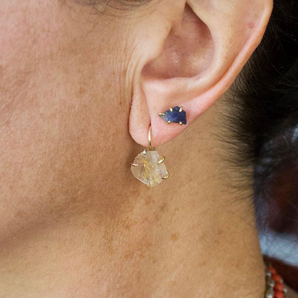 Rutilated Quartz Hook Earrings