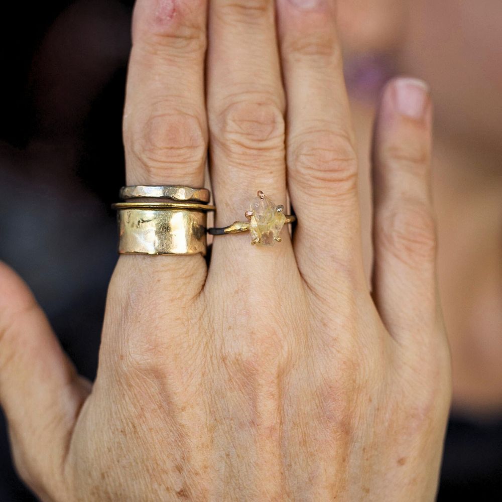 Rutilated Quartz Small Stone Ring