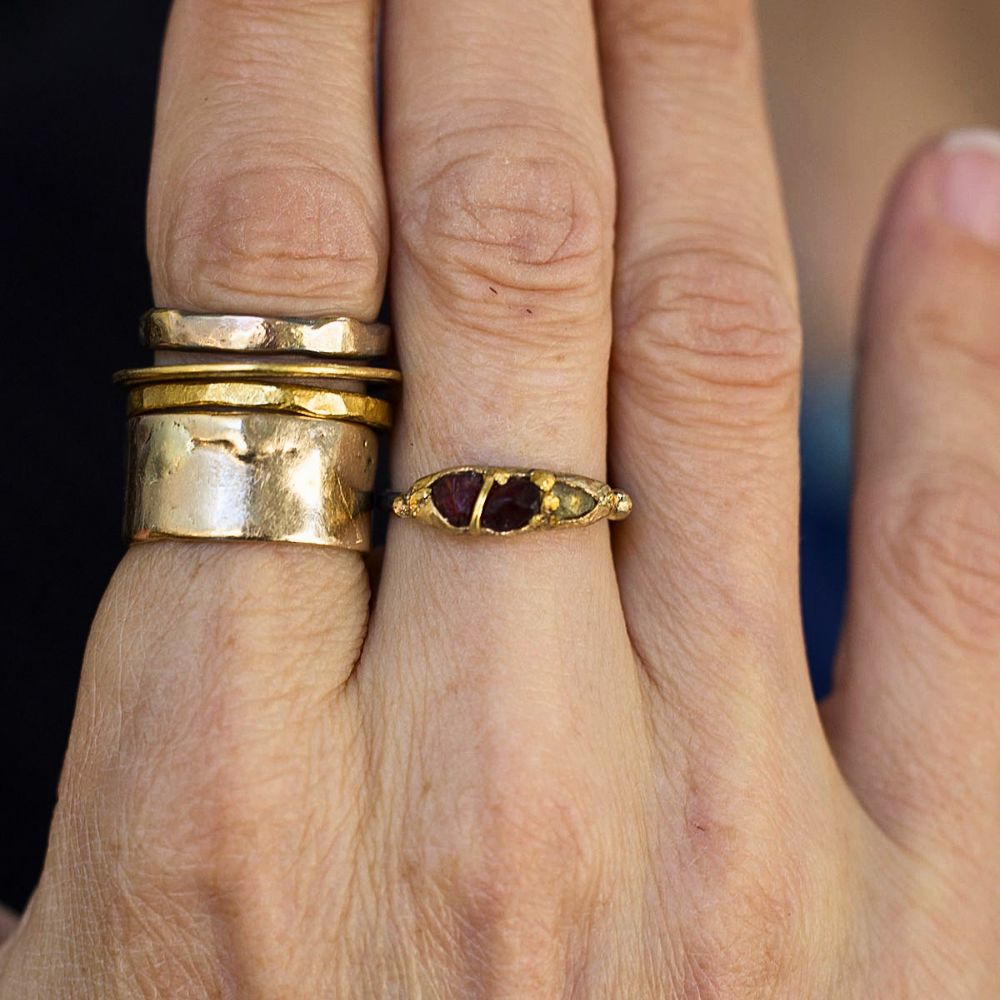 Arizona Garnet and Montana Sapphire Band