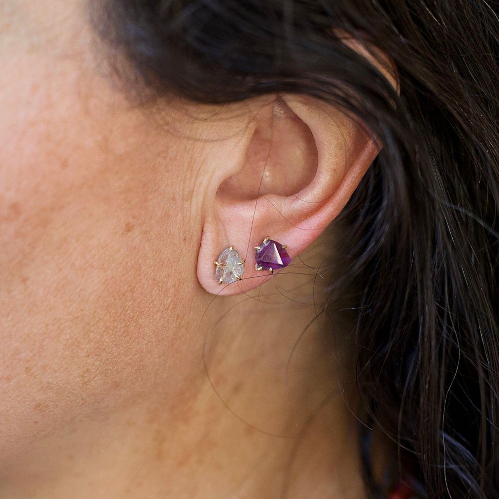 Montana Sapphire Small Stone Single Stud